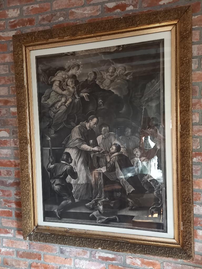 Kader met foto, Huis en Inrichting, Woonaccessoires | Lijsten, Ophalen, Gebruikt, Hout