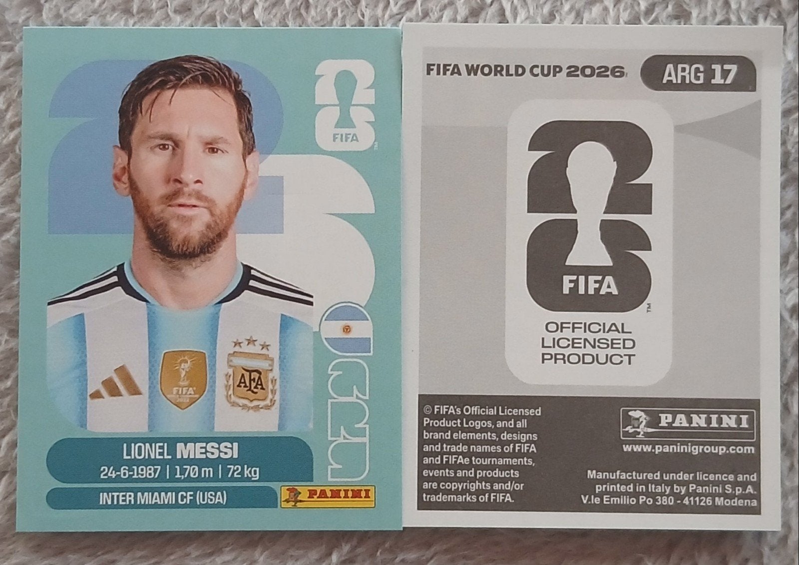 Panini World Cup 2026 Lionel Messi, Envoi, Neuf