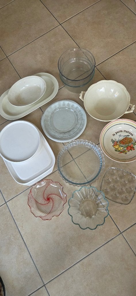 Lot de plats en verre dont certains pour le four, Huis en Inrichting, Ophalen, Zo goed als nieuw, Glas, Overige typen