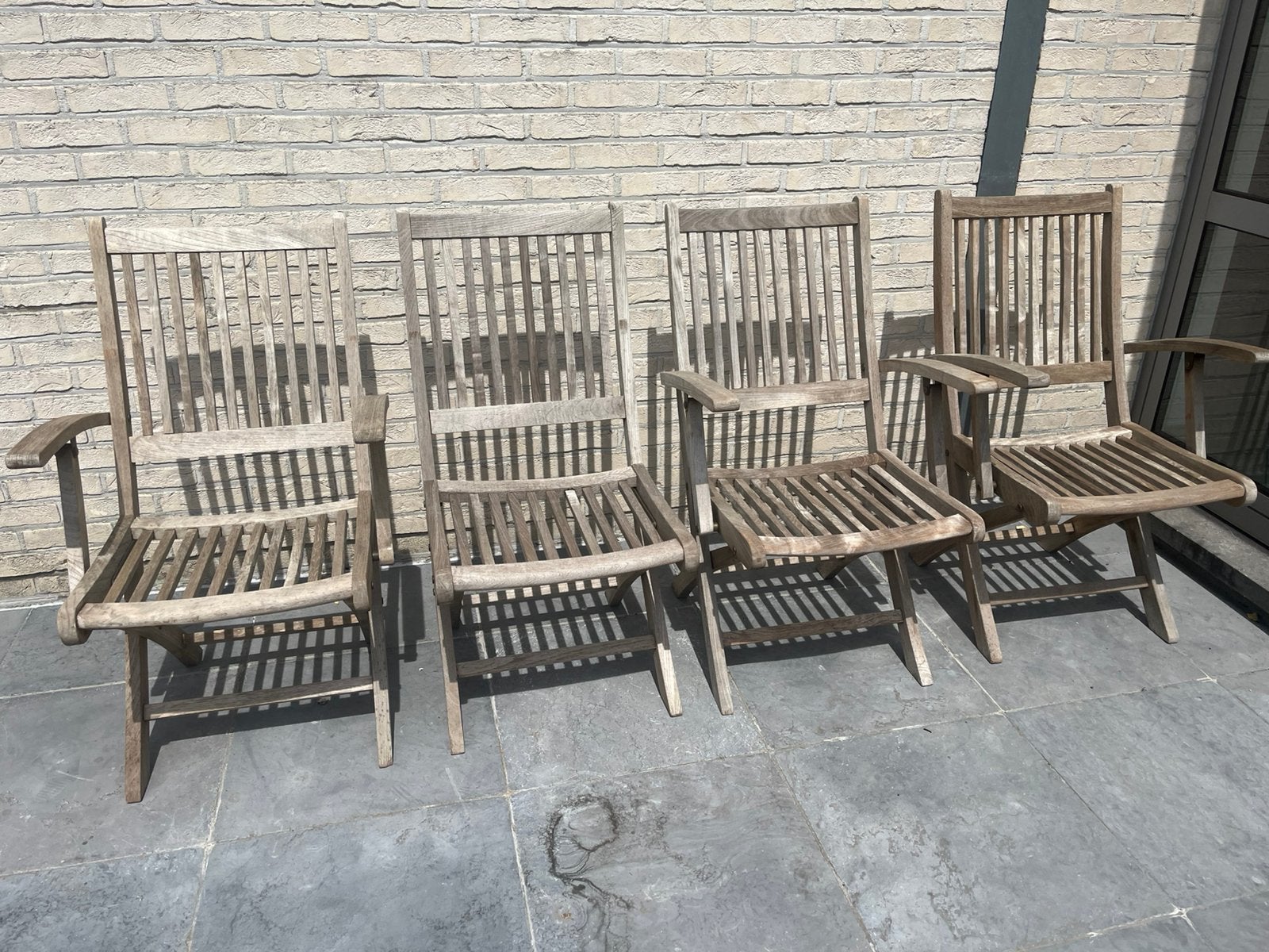 Chaises de jardin en teck Garden Plus 4 pièces 40€, Jardin & Terrasse, Enlèvement, Utilisé