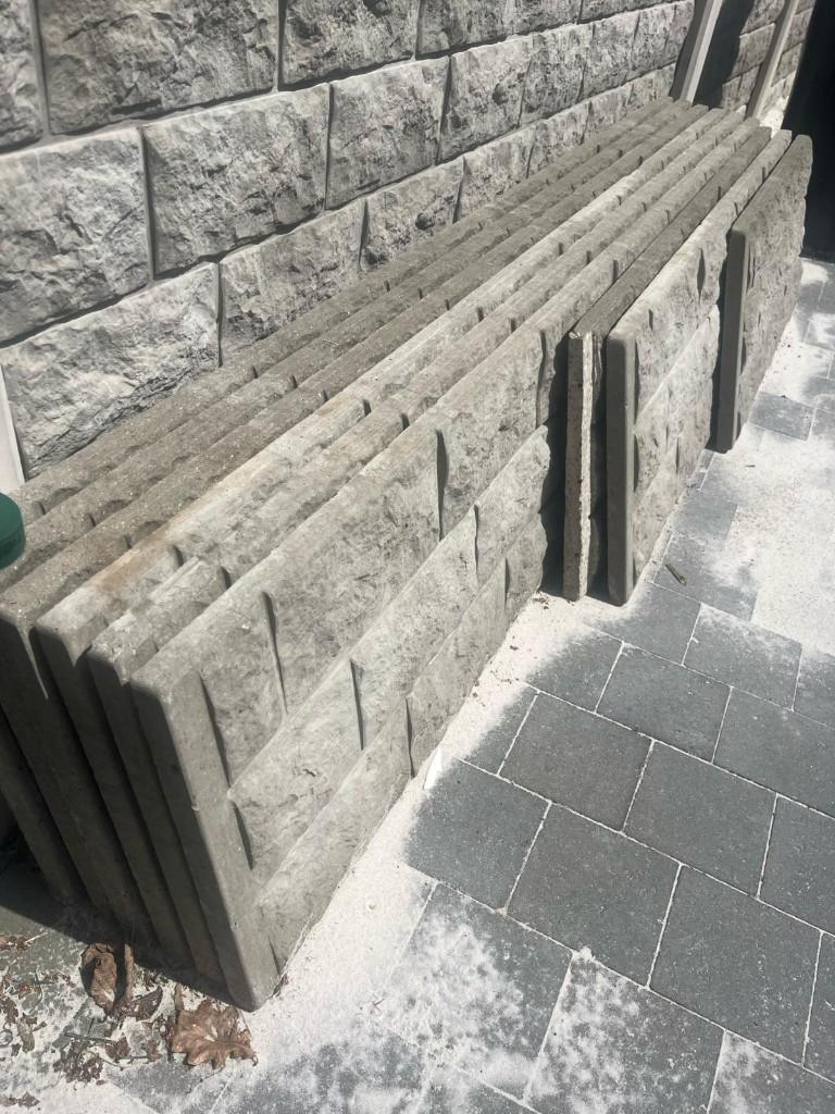 Grijze Betonnen Schuttingplaten, Tuin en Terras, Tegels en Klinkers, Ophalen, Zo goed als nieuw, Beton