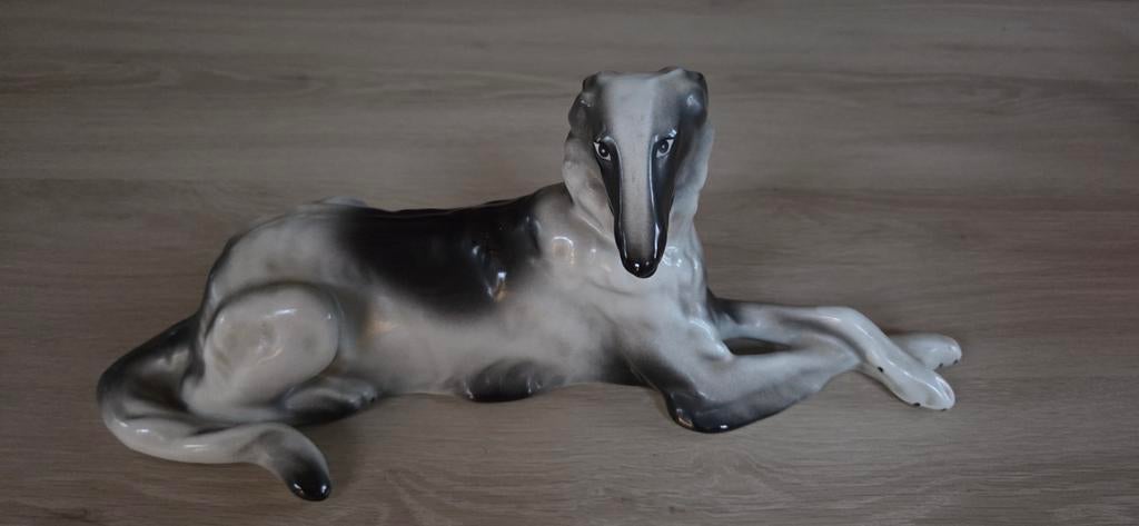 Porseleinen hond/Borzoi/Greyhound/ Walbrzych/Polen, Antiek en Kunst, Ophalen of Verzenden