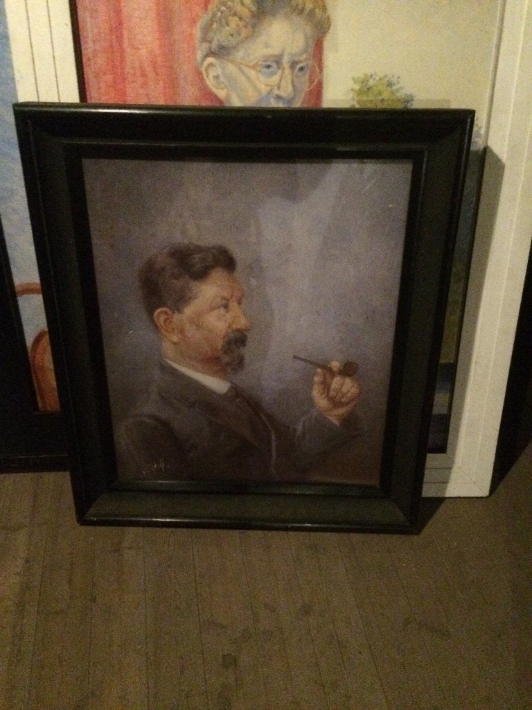 peinture sur cadre antique, Antiquités & Art, Enlèvement, Sous verre, Portrait ou Personnes