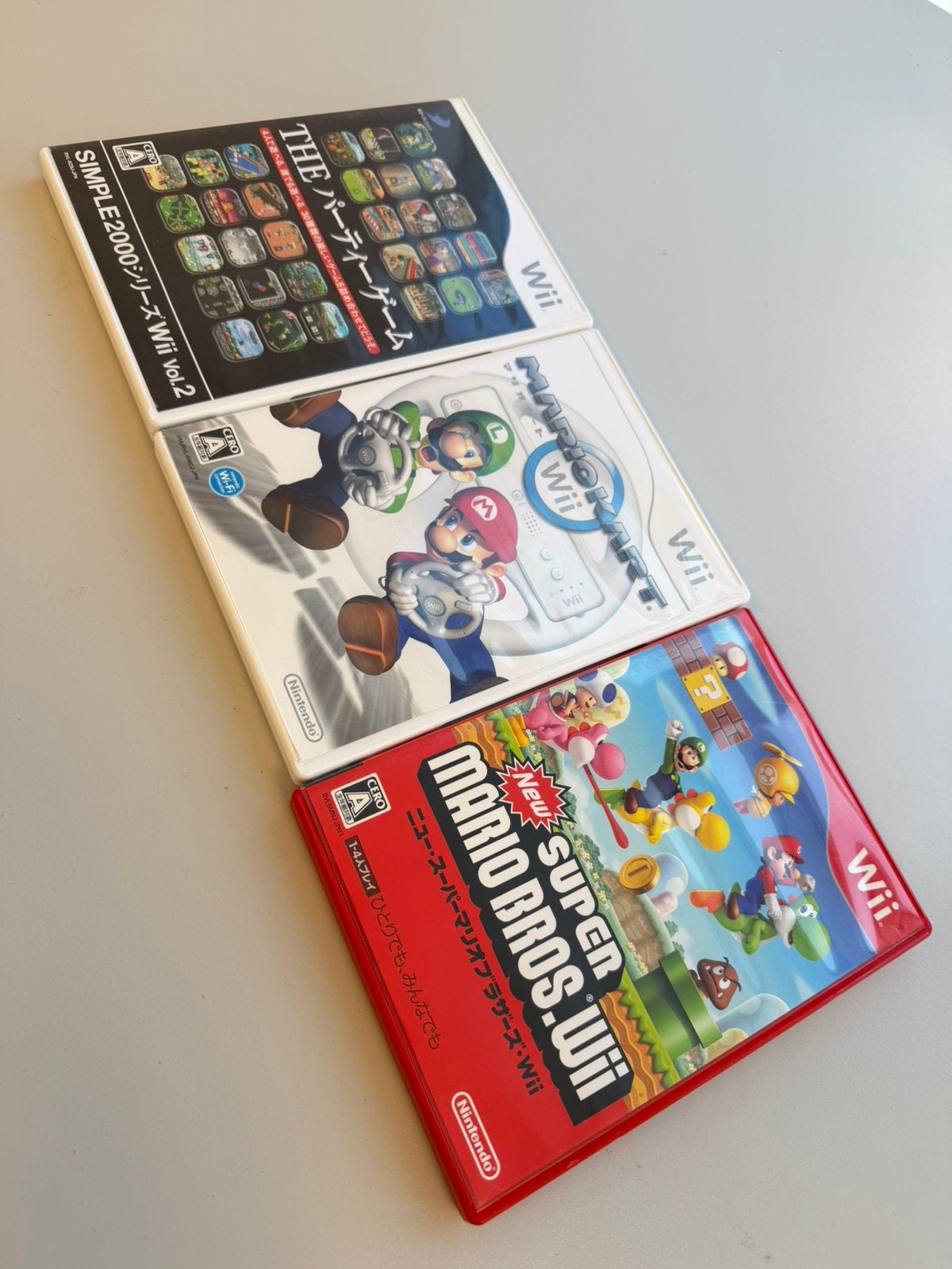 3 jeux Nintendo Wii japonais Mario Kart Mario Bros JPN Japan, Enlèvement ou Envoi, Comme neuf