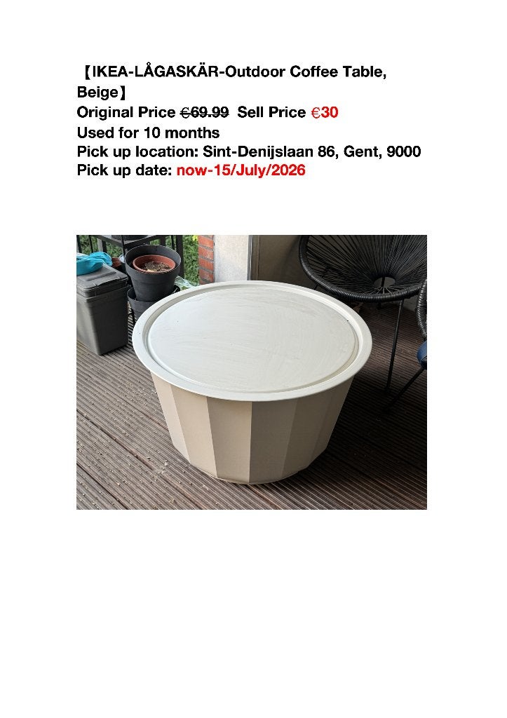 IKEA Outdoor coffee table, Maison & Meubles, Enlèvement, Neuf