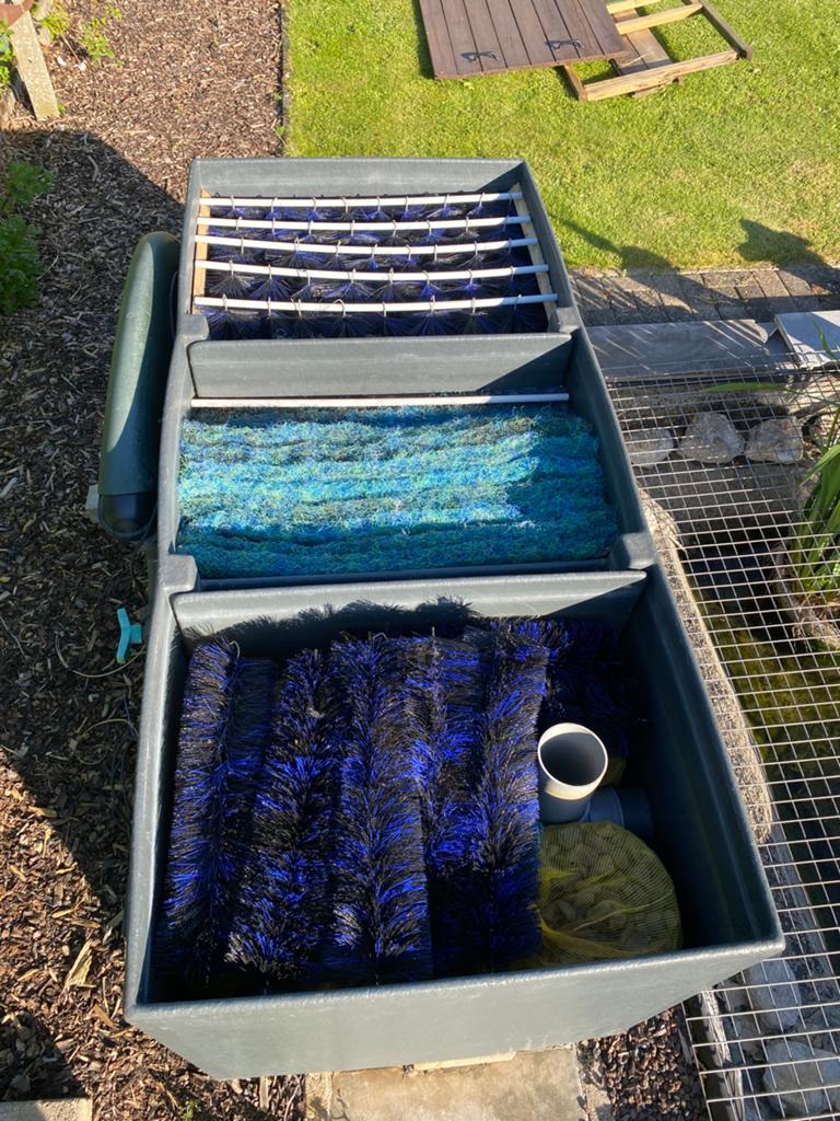 Grote polyester 3 kamer filter met filtermateriaal, Ophalen, Zo goed als nieuw