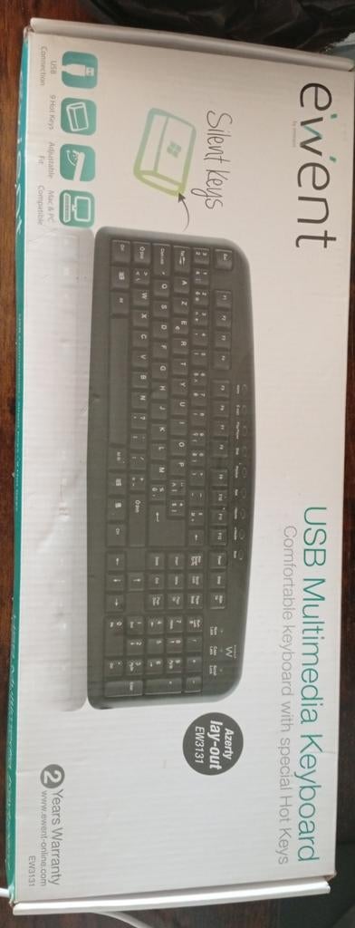 Clavier ewent, Informatique & Logiciels, Neuf, Enlèvement ou Envoi, Azerty, Touches multimédia