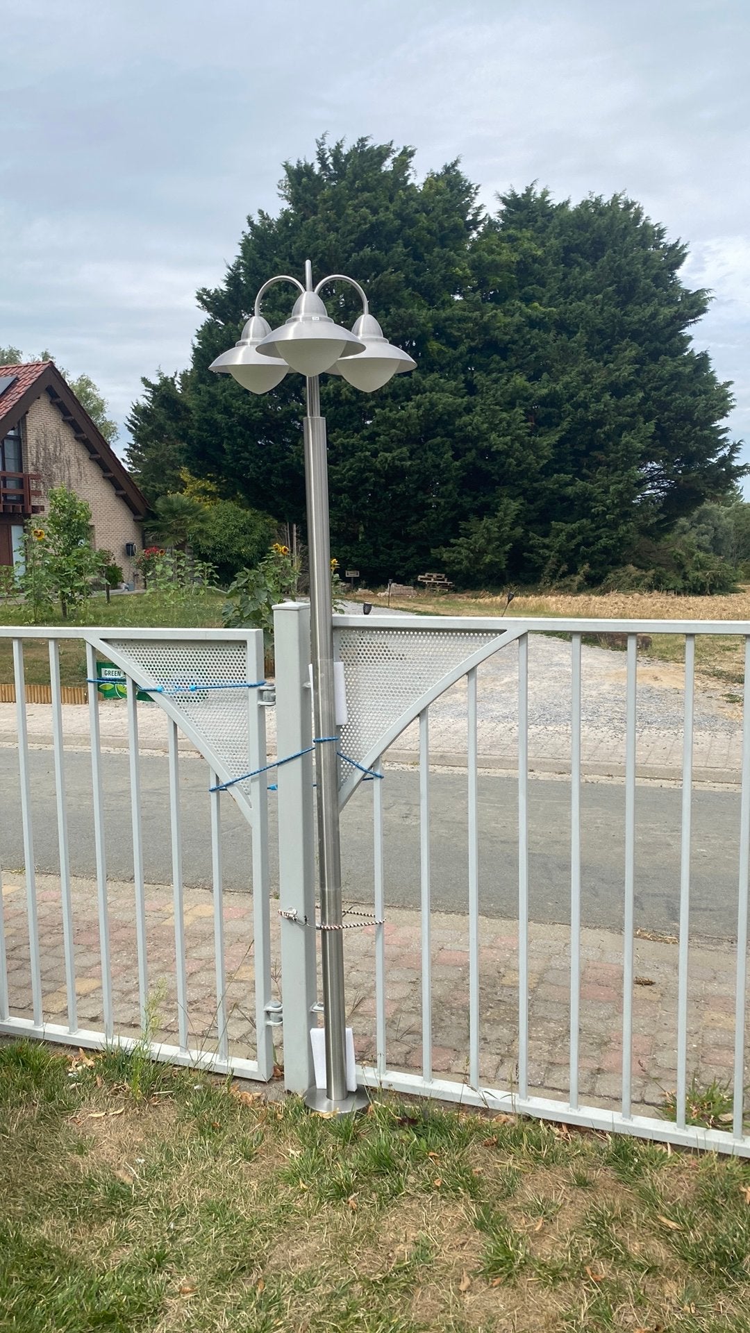 Tuinverlichting rvs, Huis en Inrichting, Lampen | Overige, Waterbestendig, E27 (groot), Zo goed als nieuw, Zilver