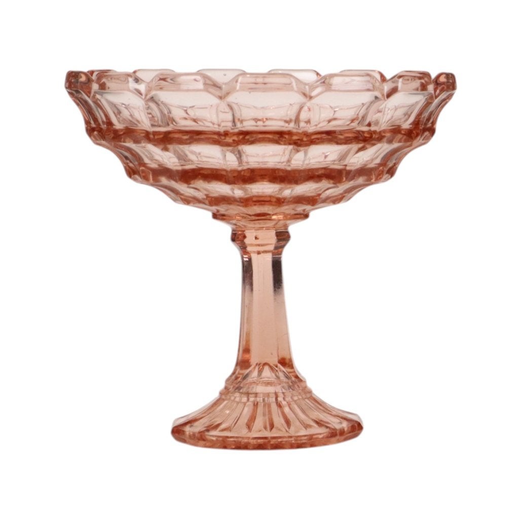 Art Deco Fruitschaal Roze Rosaline Geperst Glas Scailmont, Antiek en Kunst, Ophalen of Verzenden