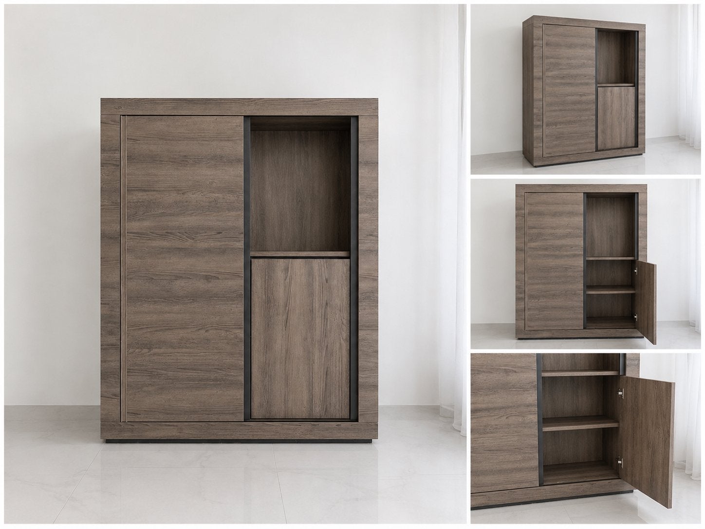 Design kast / opbergkast – moderne houtlook, Ophalen, Zo goed als nieuw