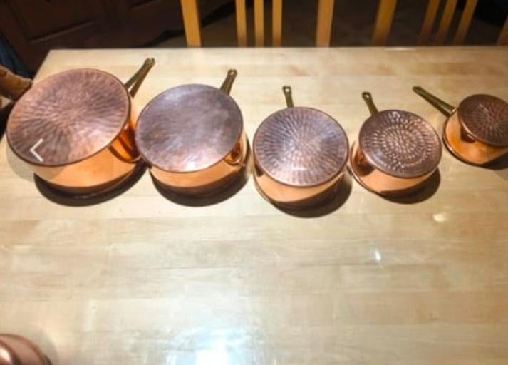 6 casseroles cuisine en cuivre, Divers, Enlèvement ou Envoi