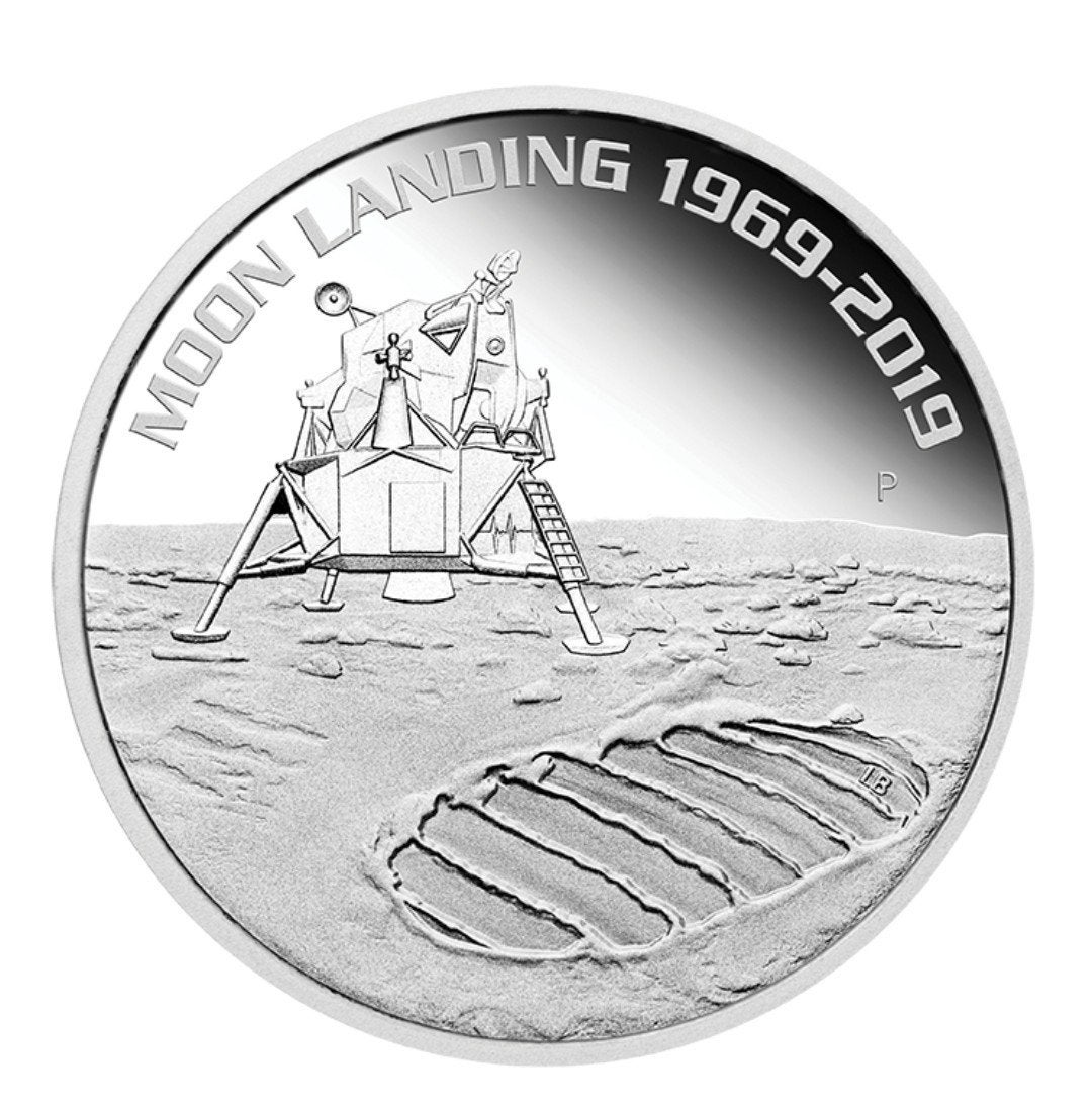 Zilveren Munt 1$ Australië 2019 - 50th Anniversary Moon Land, Postzegels en Munten, Edelmetalen en Baren, Ophalen of Verzenden