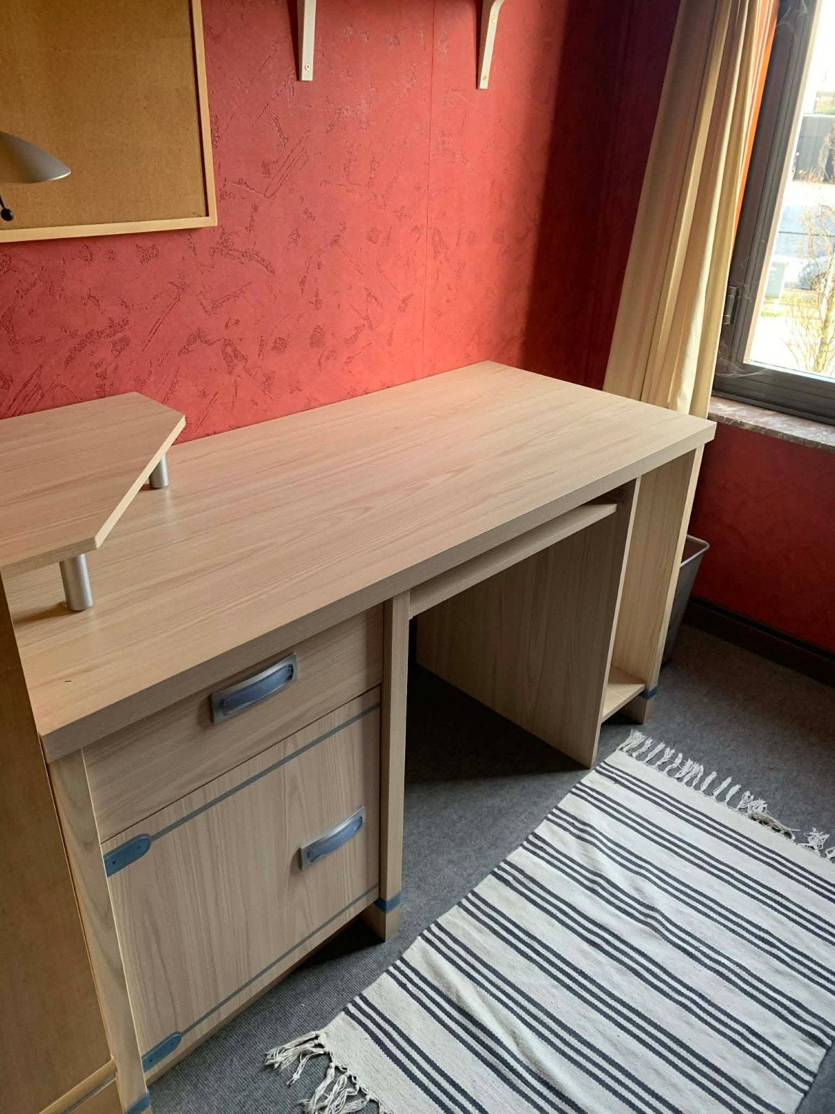 Slaapkamerset 1-persoons met bed, bureau, kast en nachtkast, Huis en Inrichting, Slaapkamer | Complete slaapkamers, Ophalen, Zo goed als nieuw
