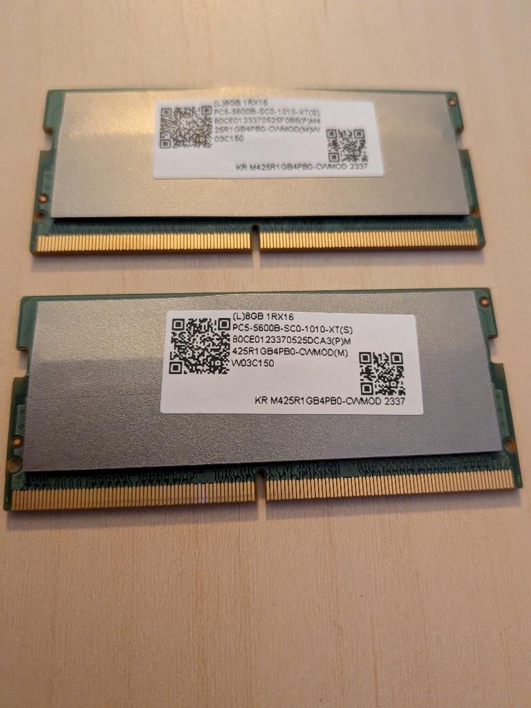 RAM 2x 8 Go ddr5 samsung, Computers en Software, RAM geheugen, Ophalen, Zo goed als nieuw, 5600 mhz, DDR5
