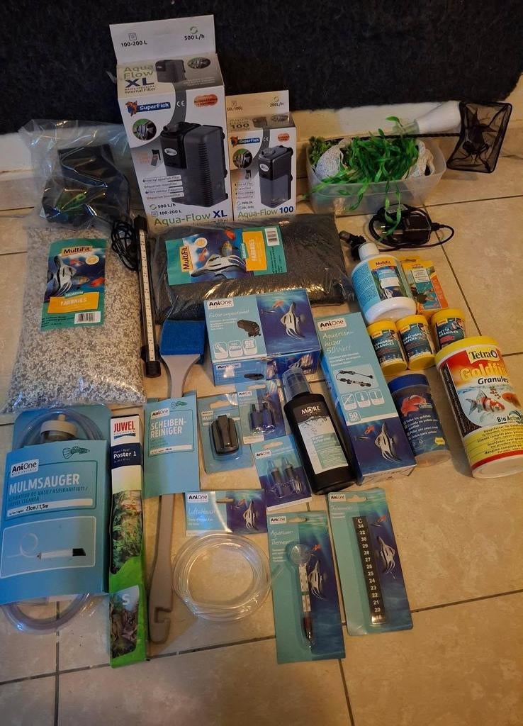 Compleet aquarium set (50L) met veel accessoires deels nieuw, Dieren en Toebehoren