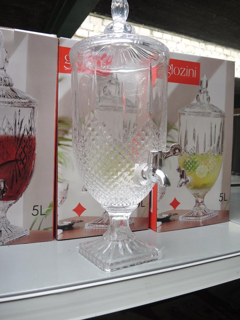 Glazen kan 5 liter met kraan nieuw!, Nieuw, Ophalen of Verzenden, @, As