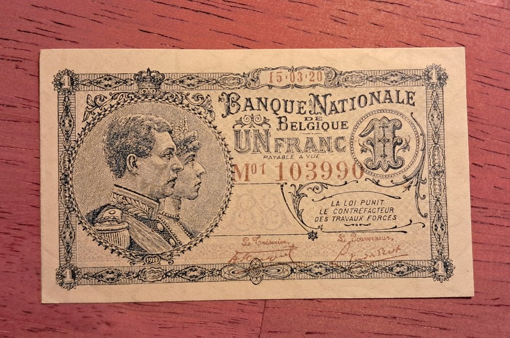 1 franc 1920 - billet unc, Envoi, Billets en vrac