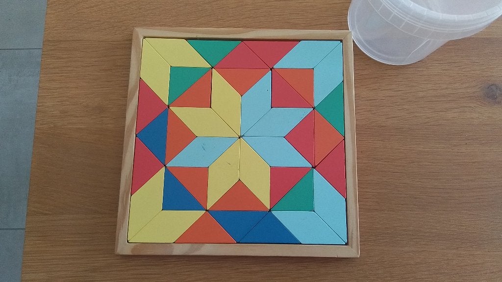 Houten patroonpuzzel/ vormpuzzel, Hobby en Vrije tijd, Ophalen, Minder dan 500 stukjes, Gebruikt, Legpuzzel