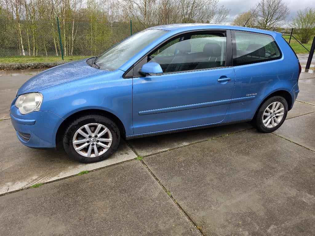 Volkswagen Polo 1.2i United 138.000 km Airco + Garantie, Auto's, Volkswagen, Zwart, Blauw, 1198 cc, Euro 4