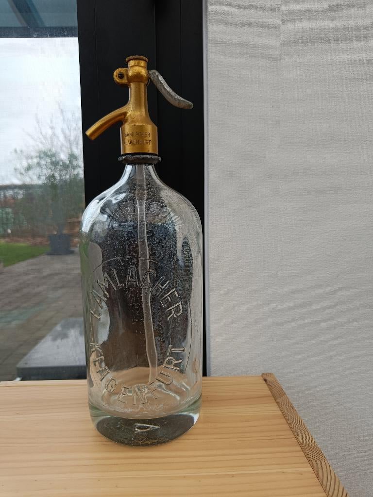 Grote sodafles. Sifonfles. Spuitfles. Hoogte: 36 cm., Antiek en Kunst, Ophalen of Verzenden