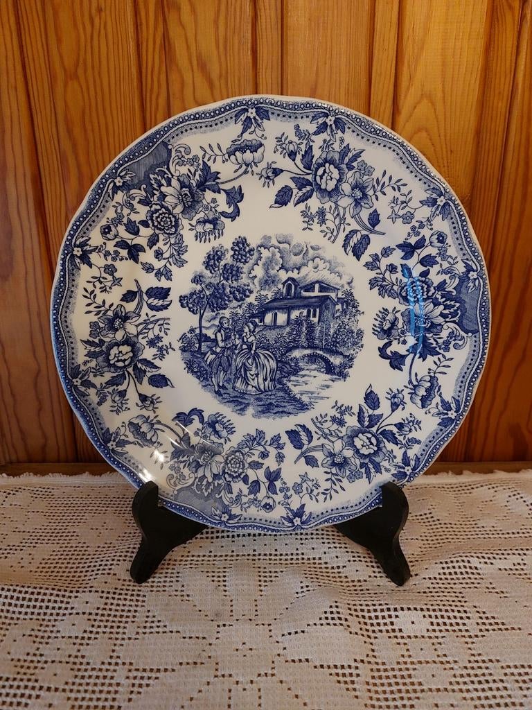 Vintage blauw wit verzamelbord, Ophalen of Verzenden
