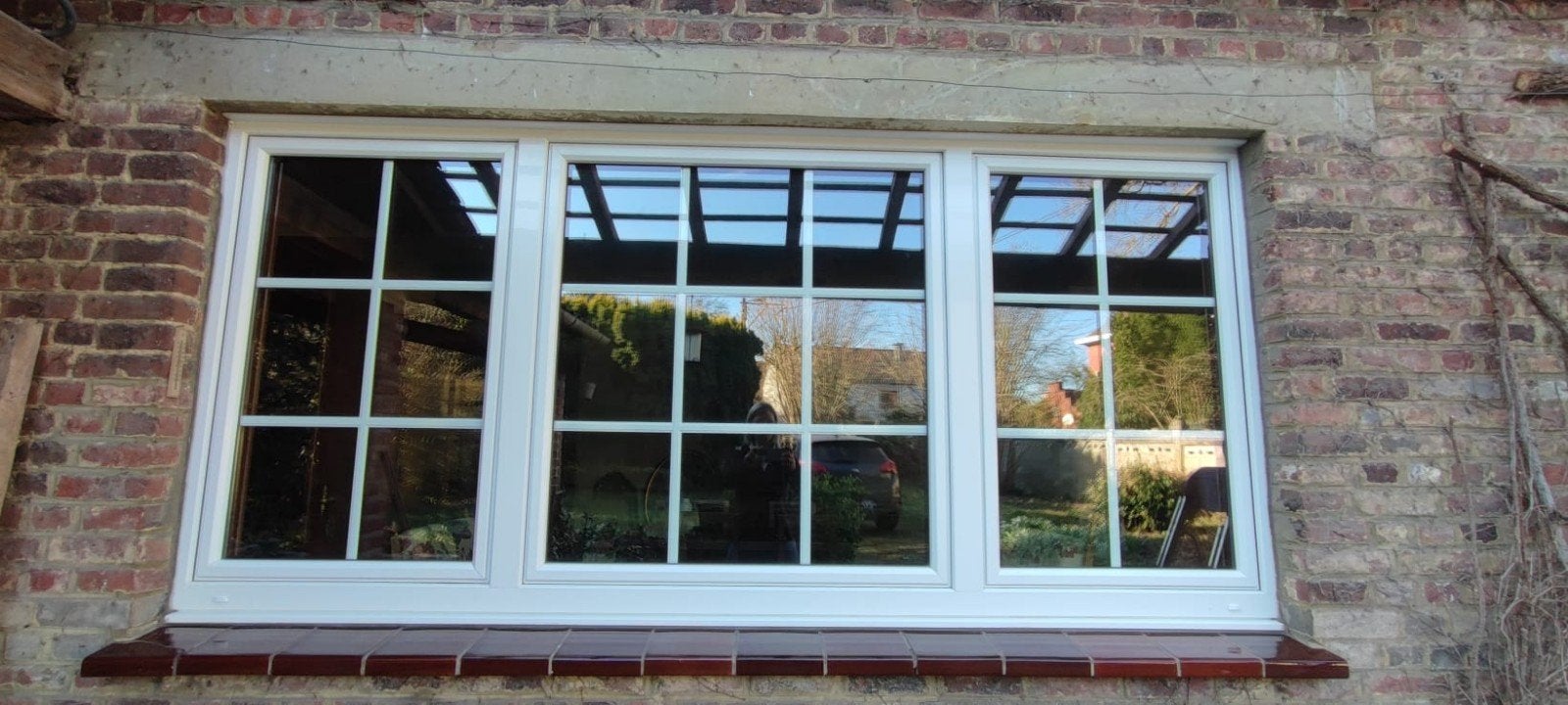châssis double vitrage PVC suite à rénovation, Enlèvement, Comme neuf, Fenêtre de façade ou Vitre, Double vitrage