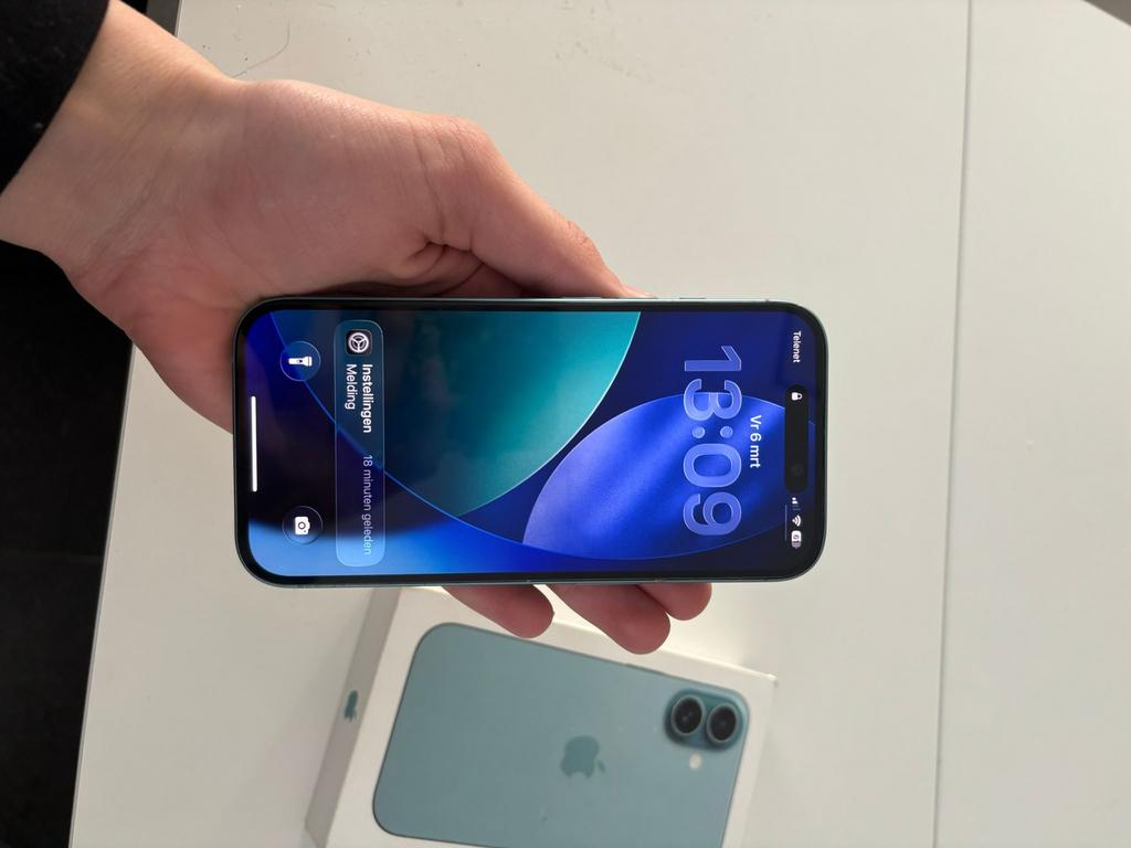 Apple iPhone 16, 128 GB, Blauw, IPhone 16, Ophalen of Verzenden