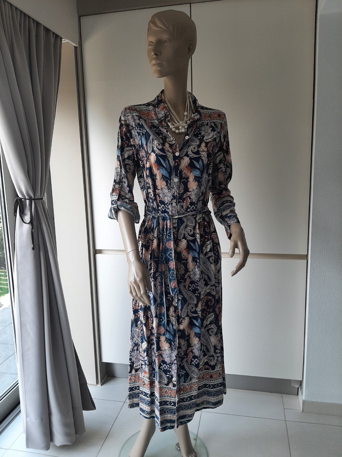 maxi jurk Nathalie Band A Port, Kleding | Dames, Maat 38/40 (M), Blauw, Ophalen of Verzenden, Zo goed als nieuw