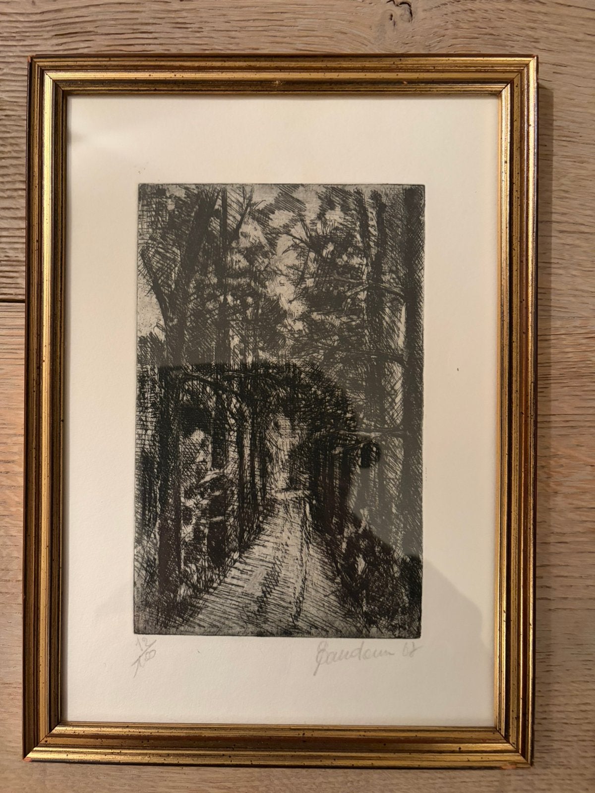 Genummerde Ets 12/100 van R. Baudouin, Antiek en Kunst, Ophalen, Ets, Genummerd