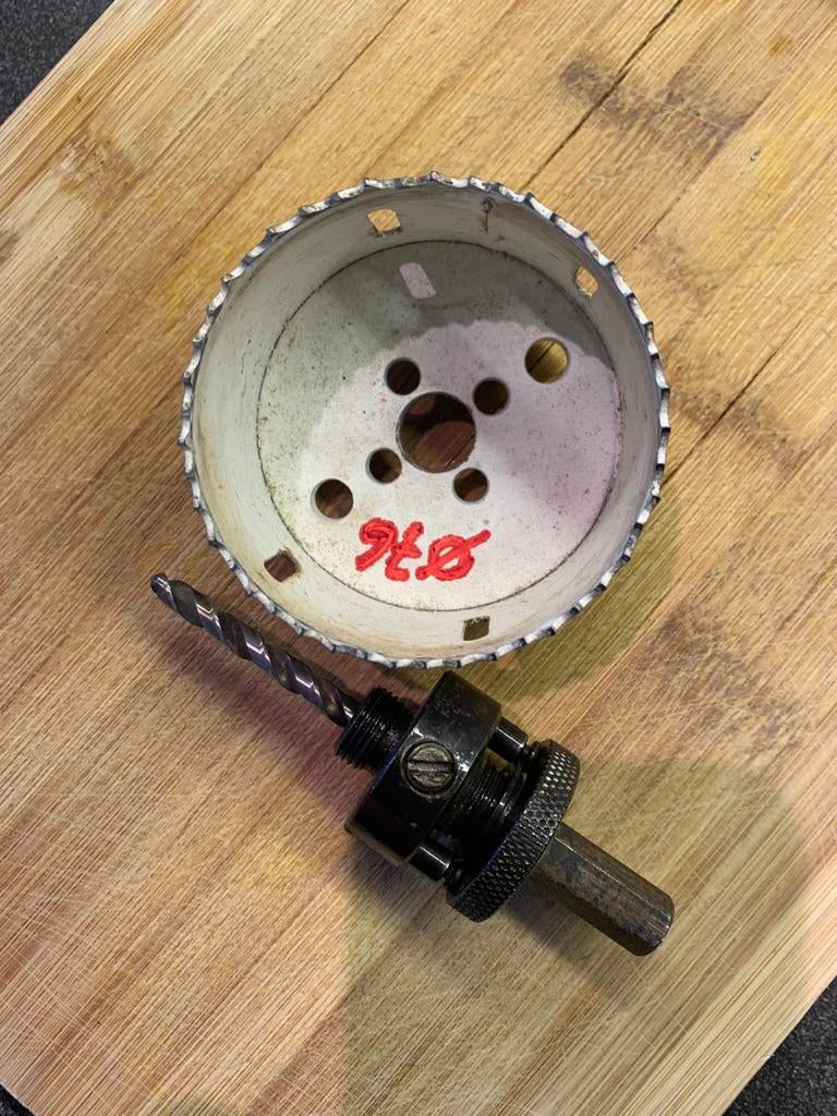 Gatenboor -klokboor  diameter 76 + houder, Doe-het-zelf en Bouw, Ophalen of Verzenden