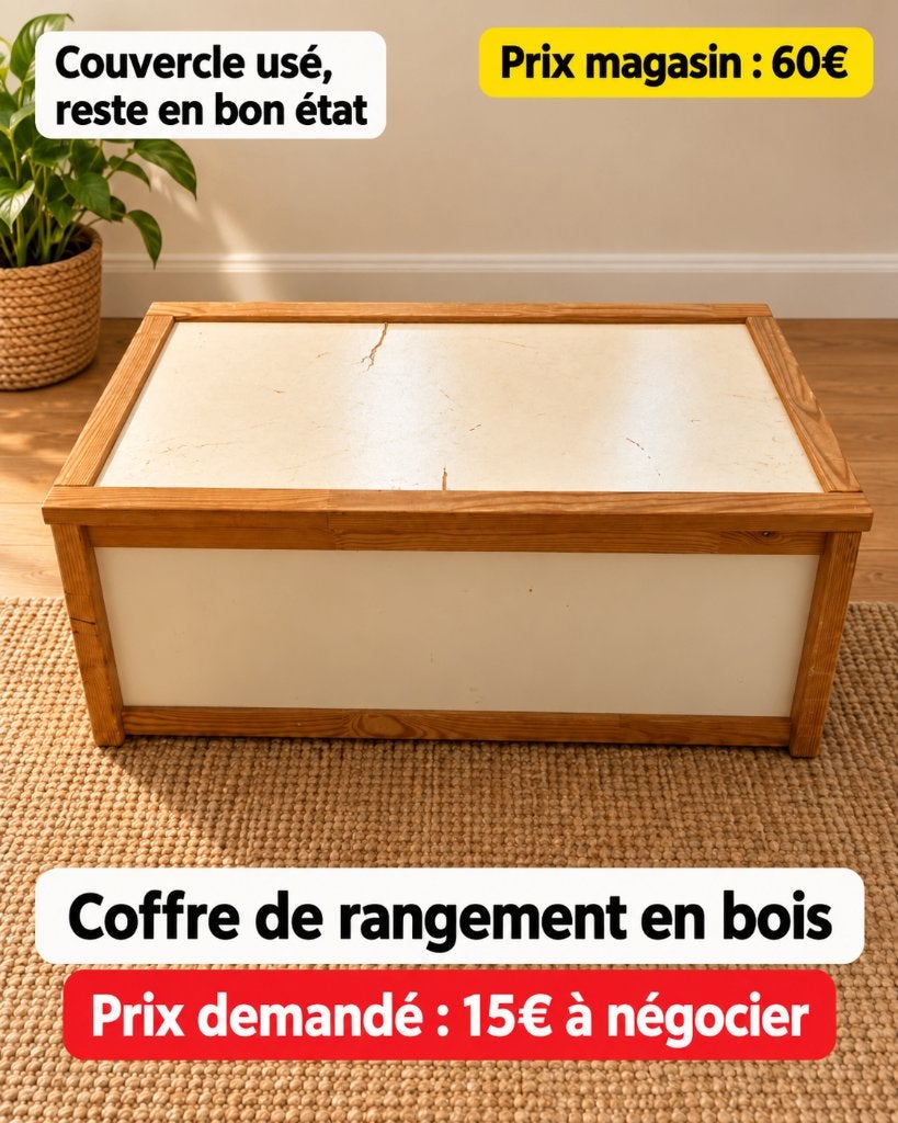 coffre en bois, Enlèvement, Utilisé