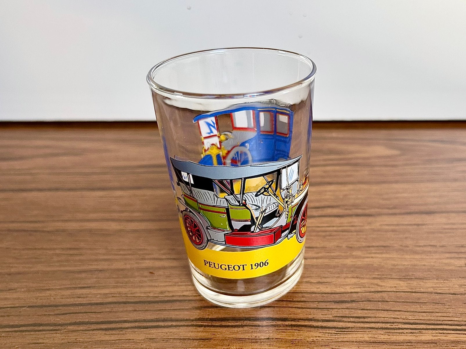 Vintage drinkglas oldtimer Peugeot 1906, Ophalen, Gebruikt, Waterglas