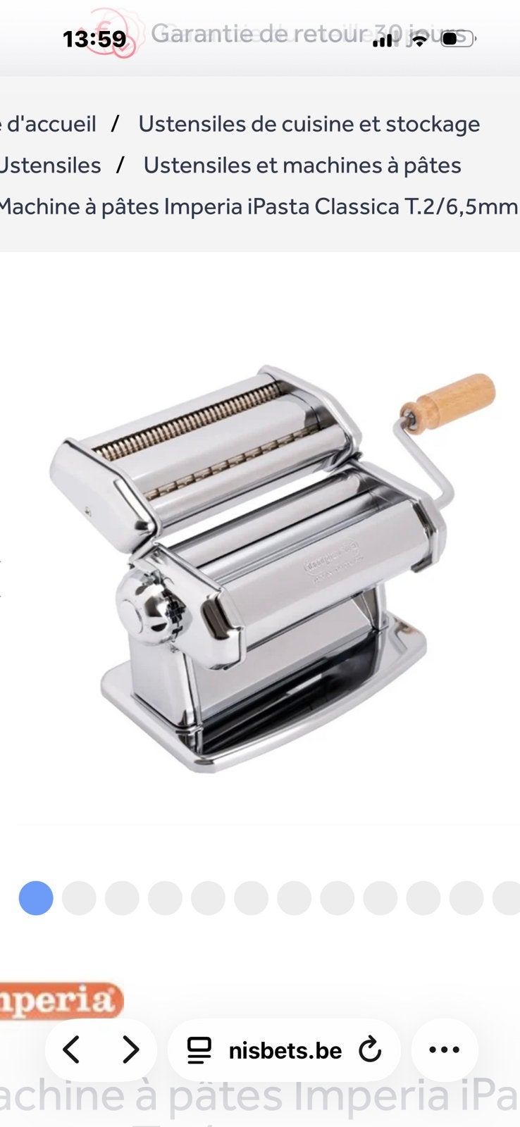 Pasta machine, Ophalen of Verzenden, Gebruikt, Bakkerij en Slagerij