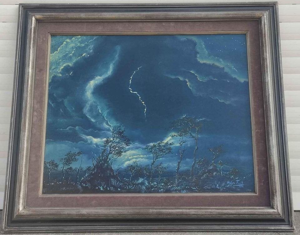 Huile sur panneau paysage signe Walter frank, Antiek en Kunst, Kunst | Schilderijen | Klassiek, Ophalen of Verzenden
