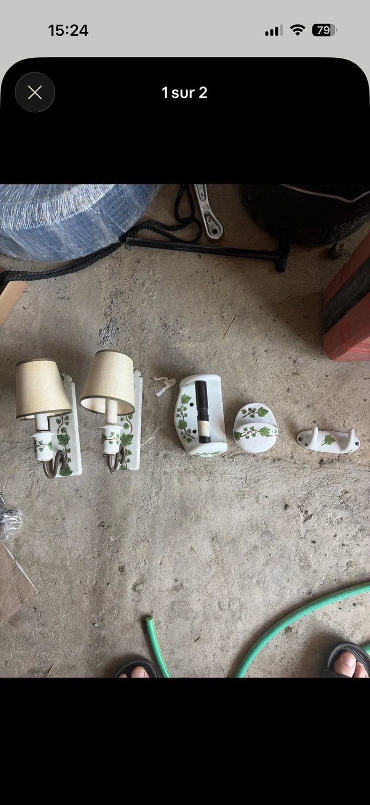 Appliques murales vintage en porcelaine, Enlèvement ou Envoi