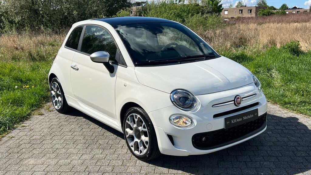 Fiat 500 Rockstar Automaat 1.2i Panodak GPS CarPlay Garantie, Automaat, Euro 6, Onderhoudsboekje, Leder en Stof