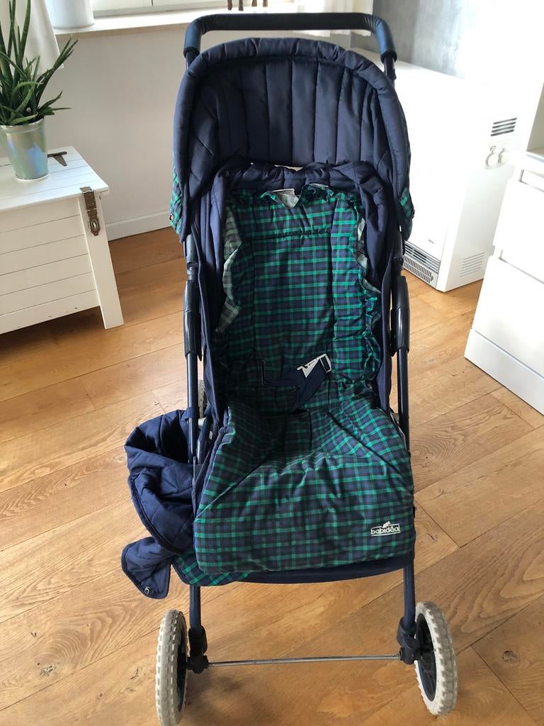 Blauw/groen geruite buggy, Kinderen en Baby's, Ophalen, Gebruikt