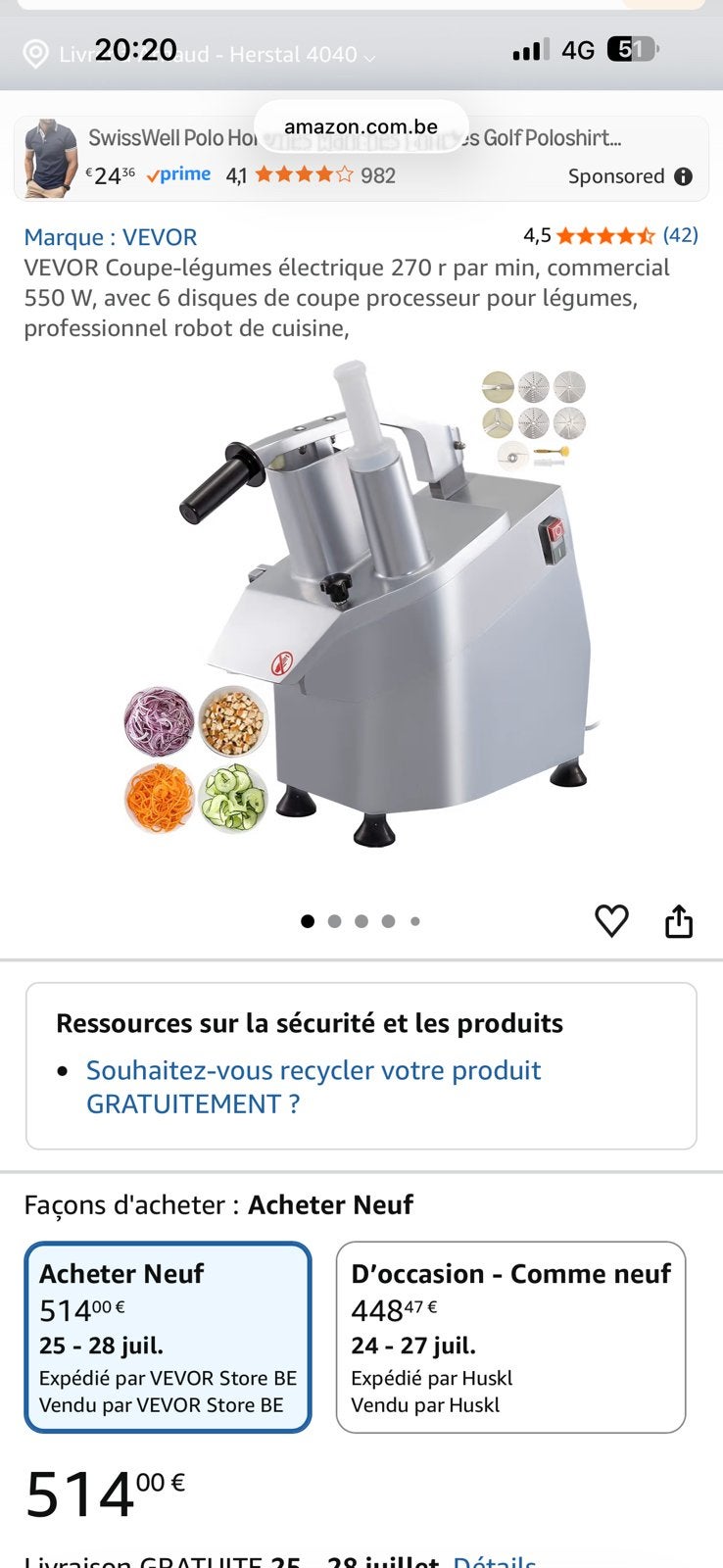 Coupe legume VERVOR, Enlèvement ou Envoi, Comme neuf