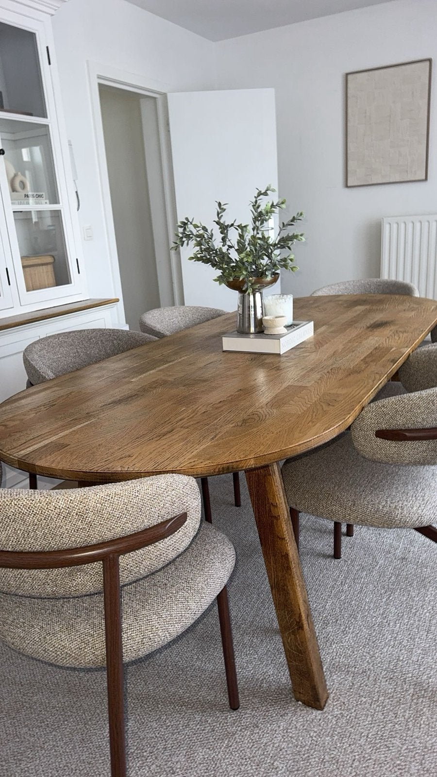 Woood eiken eettafel 220x 90 cm, Huis en Inrichting, Ophalen, Gebruikt, Eikenhout, 200 cm of meer