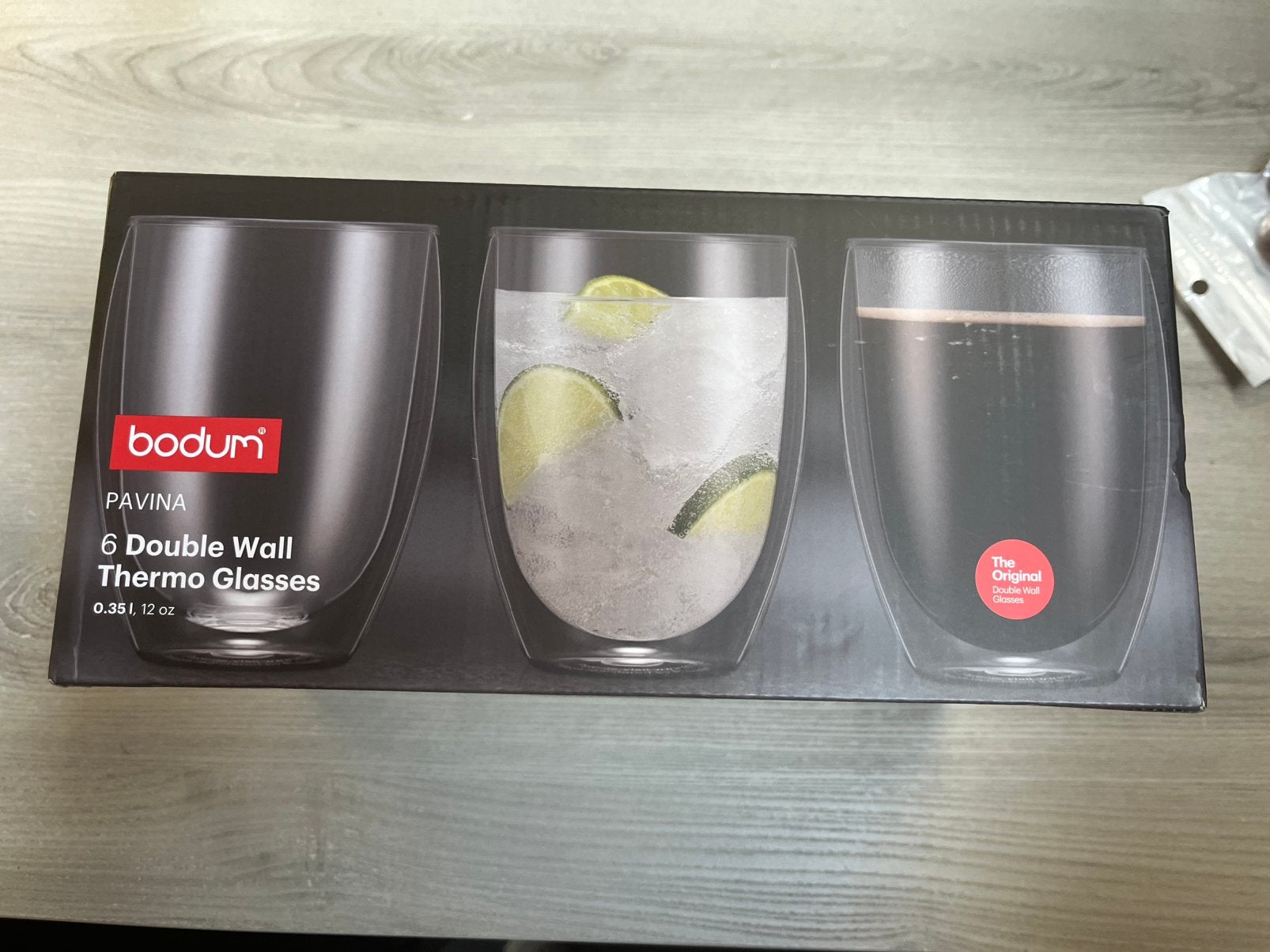 Bodum Pavina - Set de 6 verres double paroi thermo 35cl, Enlèvement, Comme neuf