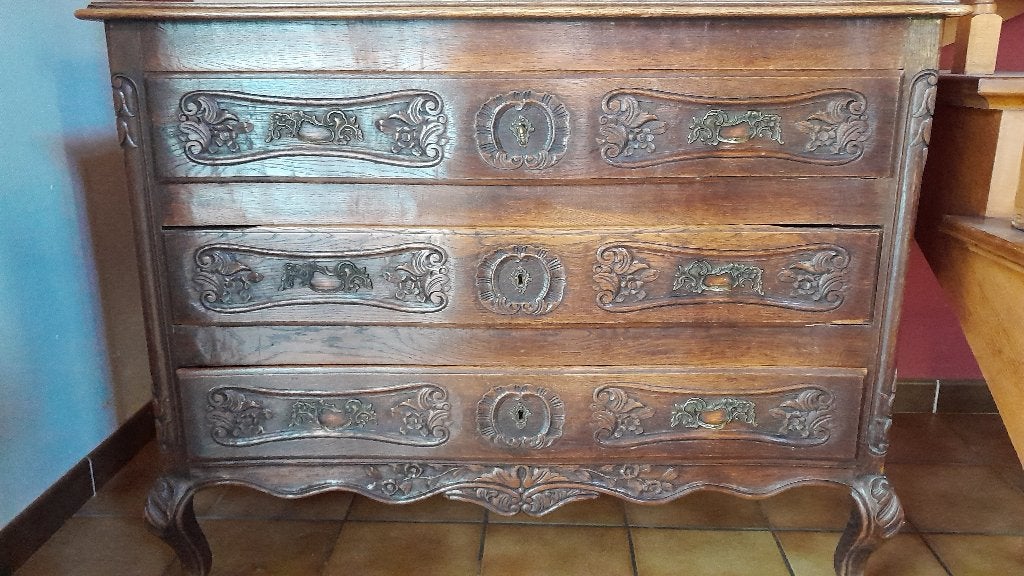 Commode en chêne, 3 ou 4 tiroirs, 100 à 150 cm, Enlèvement, Utilisé