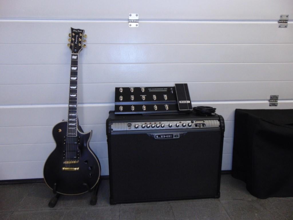 Les Paul SC-1000 SBK + Line 6 III 150w + FBV MKII pedaal ., Muziek en Instrumenten, Ophalen, Nieuw, Overige typen