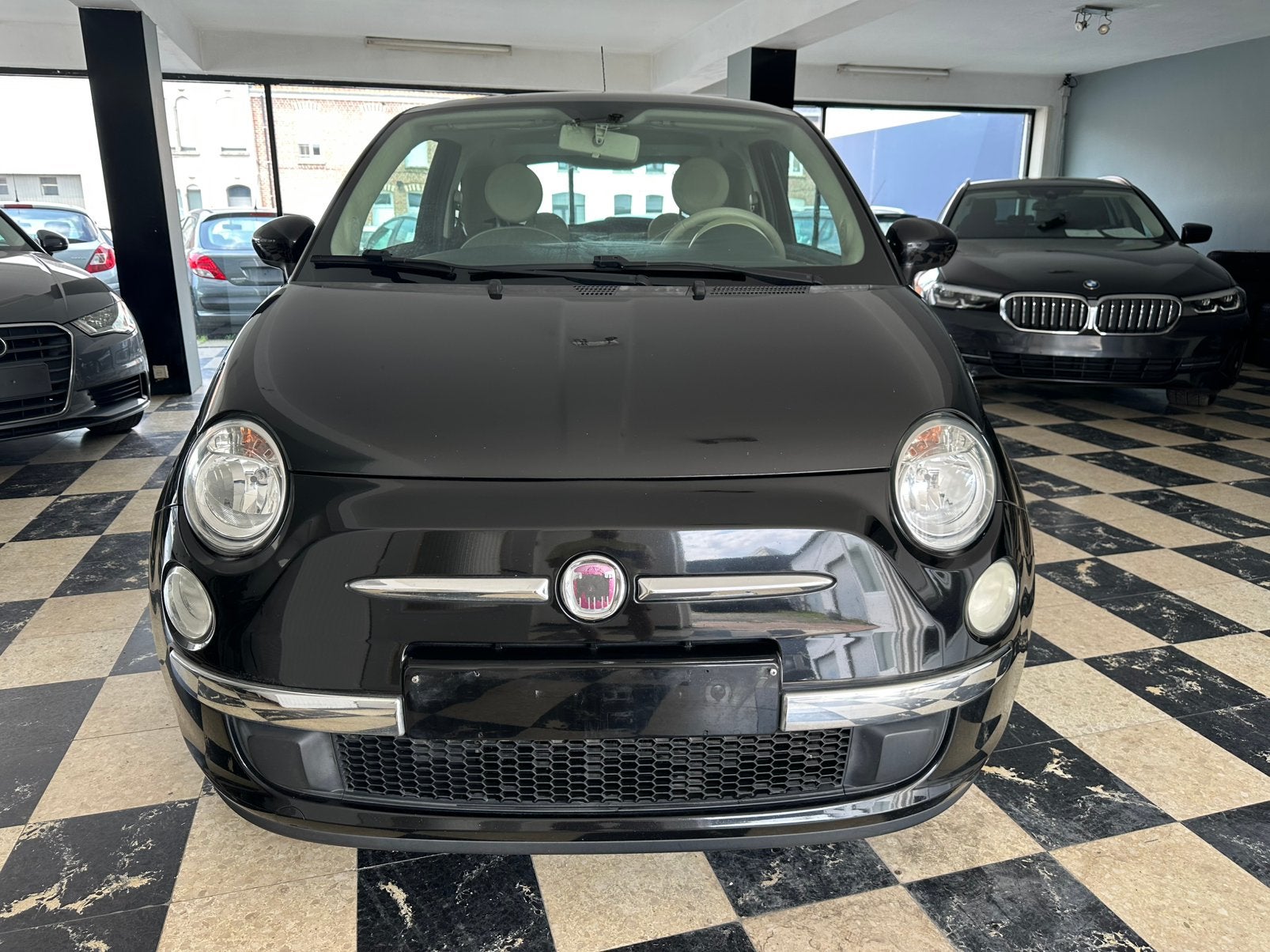 Fiat 500 1.2i Panorama / Airco 108000 km, Auto's, Fiat, Voorwielaandrijving, Stof, Zwart, Bedrijf
