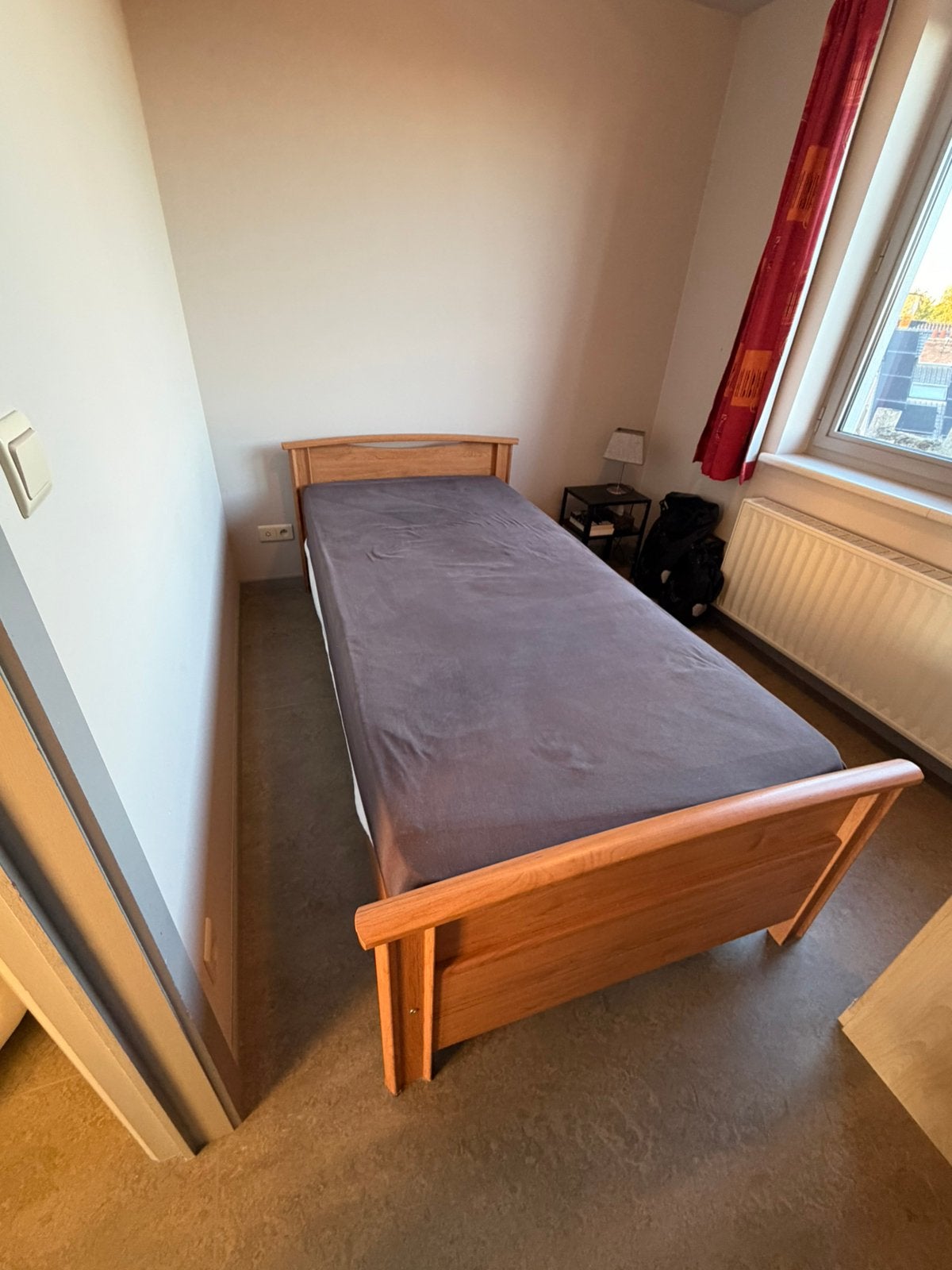 Eenpersoonsbed 90 x 200 cm met lattenbodem, 90 cm, Une personne, Brun, Enlèvement