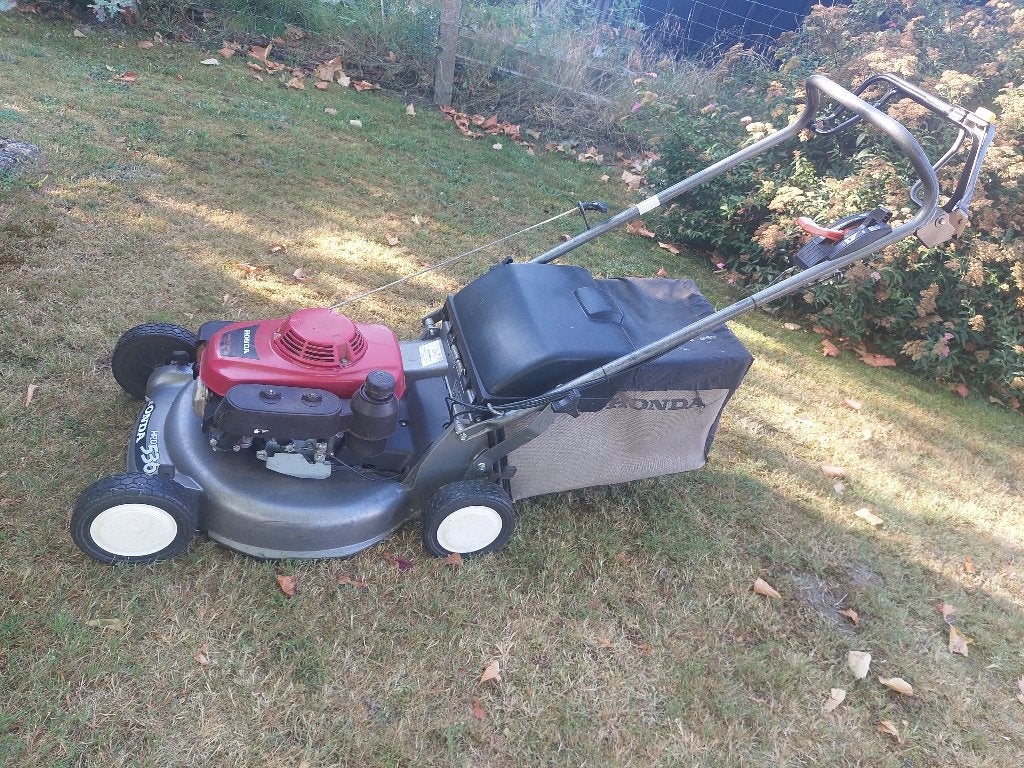 Honda HRD 536 HX Benzine Grasmaaier, Tuin en Terras, Honda, Gebruikt, Benzine-grasmaaier, Opvangbak