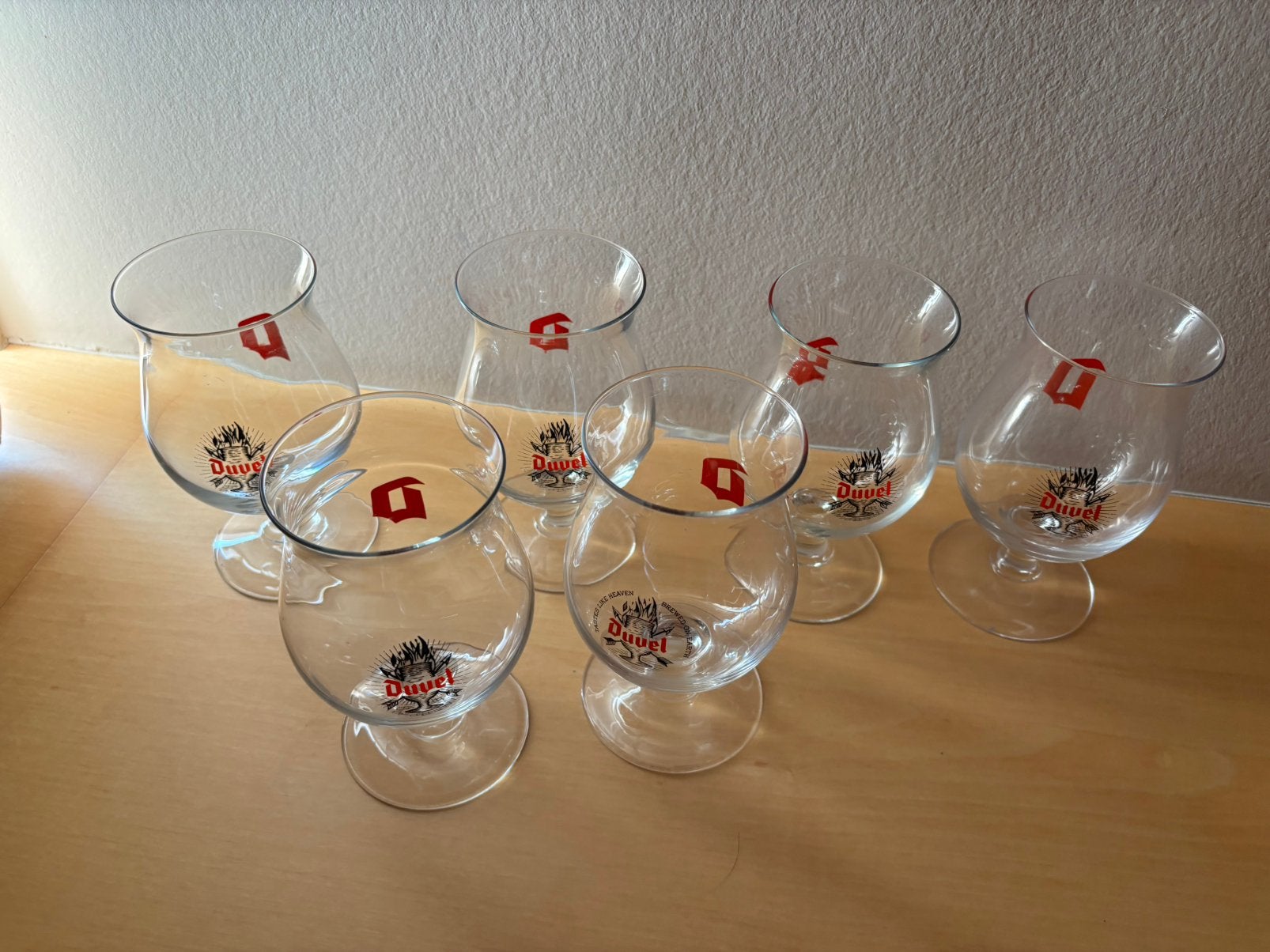 6 duvel glazen, Ophalen of Verzenden, Zo goed als nieuw
