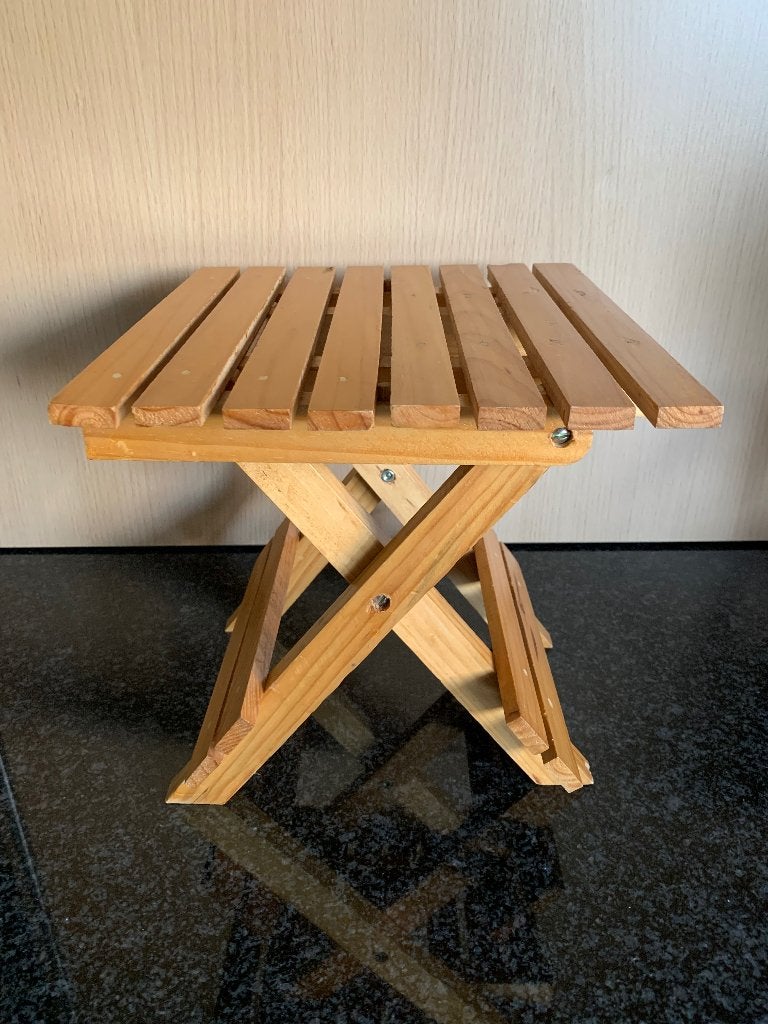 Opvouwbaar houten zitstoeltje, Enlèvement ou Envoi, Utilisé, Chaise pliante