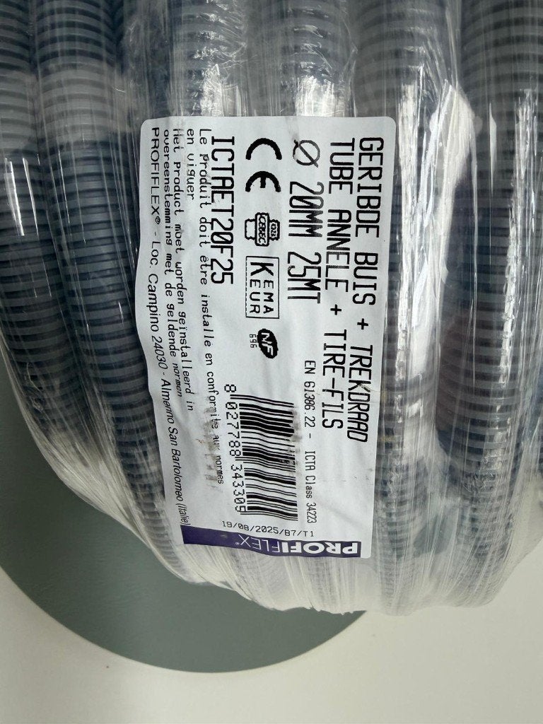 geribde buis + trekdraad (20mm) 25m, Ophalen, Nieuw, Overige merken, Kabel of Snoer