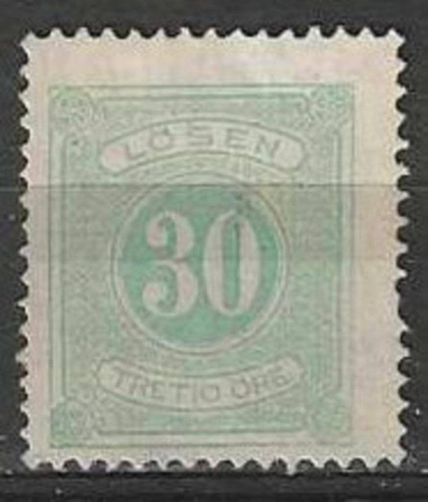 Zweden 1874 - Yvert 8 B TX - Takszegel 30 ore (ZG), Verzenden, Zweden, Postfris