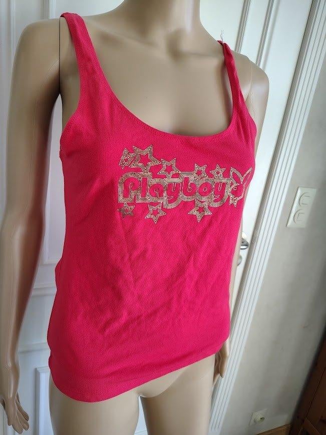 Topje van playboy met het opschrift playboy i, Taille 36 (S), Playboy, Envoi, Neuf
